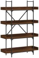 vidaXL B&uuml;cherregal NA B&uuml;cherregal 4 B&ouml;den Braun Eiche-Optik 100x33x145,5 cm