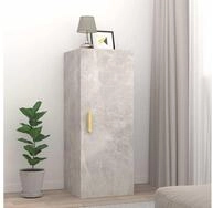 vidaXL Wandregal vidaXL Wandschrank Betongrau 34,5x34x90 cm Holzwerkstoff