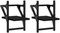 vidaXL Regal Wandregale mit Stangen 2 Stk. Schwarz 20x25x30 cm, 2-tlg.