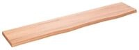vidaXL Regal Wandregal Hellbraun 100x20x2 cm Massivholz Eiche Behandelt, 1-tlg.