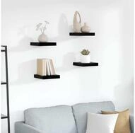 vidaXL Wandregal vidaXL Schweberegale 4 Stk. Hochglanz-Schwarz 23x23,5x3,8 cm...
