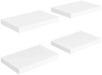 vidaXL Wandregal, Schweberegale 4 Stk. Wei&szlig; 40x23x3,8 cm MDF