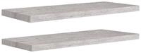vidaXL Wandregal, Schweberegale 2 Stk. Betongrau 80x23,5x3,8 cm MDF