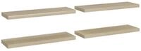 vidaXL Wandregal, Schweberegale 4 Stk. Eiche-Optik 80x23,5x3,8 cm MDF