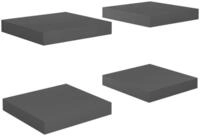 vidaXL Wandregal, Schweberegale 4 Stk. Hochglanz-Grau 23x23,5x3,8 cm MDF
