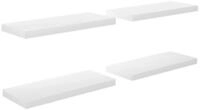 vidaXL Wandregal, Schweberegale 4 Stk. Hochglanz-Wei&szlig; 60x23,5x3,8 cm MDF