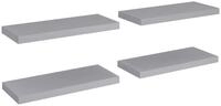 vidaXL Wandregal, Schweberegale 4 Stk. Grau 60x23,5x3,8cm MDF