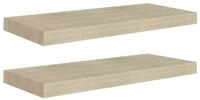 vidaXL Wandregal, Schwebende Wandregale 2 Stk. Eichefarben 60x23,5x3,8cm MDF