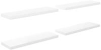 vidaXL Wandregal, Schweberegale 4 Stk. Hochglanz-Wei&szlig; 80x23,5x3,8 cm MDF