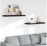 vidaXL Wandregal vidaXL Schweberegale 2 Stk. Schwarz 90x23,5x3,8 cm MDF