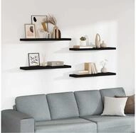 vidaXL Wandregal vidaXL Schweberegale 4 Stk. Schwarz 90x23,5x3,8 cm MDF