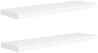 vidaXL Wandregal, Schweberegale 2 Stk. Wei&szlig; 90x23,5x3,8 cm MDF