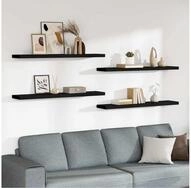 vidaXL Wandregal vidaXL Schweberegale 4 Stk. Schwarz 120x23,5x3,8 cm MDF