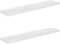 vidaXL Wandregal, Schweberegale 2 Stk. Hochglanz-Wei&szlig; 120x23,5x3,8 cm MDF