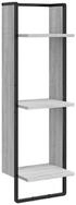 vidaXL Regal Wandregal 3 F&auml;cher Grau Sonoma 30x25x100 cm Holzwerkstoff, 1-tlg.