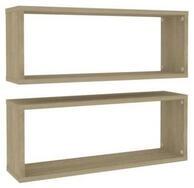 vidaXL Wandregal, W&uuml;rfelregale 2 Stk. Sonoma-Eiche 60x15x23 cm Holzwerkstoff