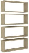 vidaXL Wandregal, W&uuml;rfelregale 4 Stk. Sonoma-Eiche 60x15x23 cm Holzwerkstoff