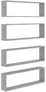 vidaXL Wandregal, W&uuml;rfelregale 4 Stk. Betongrau 100x15x30 cm Holzwerkstoff