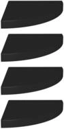 vidaXL Wandregal, Eck-Schweberegale 4 Stk. Schwarz 35x35x3,8 cm MDF