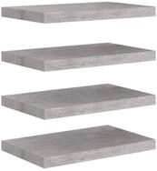 vidaXL Wandregal, Schweberegale 4 Stk. Betongrau 50x23x3,8 cm MDF