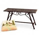 DanDiBo Gartenbank Wetterfest Metall 83 cm Sitzbank mit Ornamenten "Cucciu S", Rost