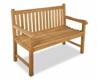 Garden Pleasure Gartenbank Teak Gartenbank Timberly 120 cm mit Armlehne