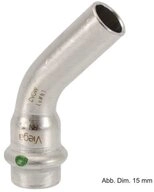 Viega Wasserrohr Viega Sanpress Inox Bogen 45&deg; I-A, Modell 2326.1, 18 mm