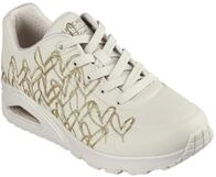 Sneaker SKECHERS "UNO-GOLDEN HEART", Damen, Gr. 35, beige (natur, goldfarben),