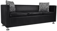 vidaXL Sofa, Kunstleder 3-Sitzer und 2-Sitzer Schwarz