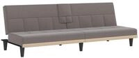 vidaXL Sofa Schlafsofa mit Getr&auml;nkehaltern Taupe Stoff, 1 Teile