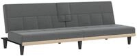 vidaXL Sofa Schlafsofa mit Getr&auml;nkehaltern Dunkelgrau Stoff, 1 Teile