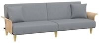 vidaXL Sofa Schlafsofa mit Armlehnen Hellgrau Stoff