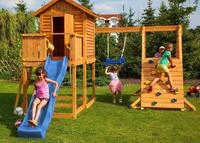 FUNGOO Spielturm My HOUSE Spider+, mit Schaukel & Rutsche, Klettererweiterung,