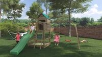 FUNGOO Spielturm Jarcas4, mit Schaukel & Rutsche, Kletterwand