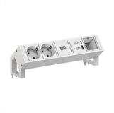 Bachmann DESK2 white 2xCEE7/3 1xCM 1xUSB A/C 22W 0,2m GST18 Steckdosenleiste