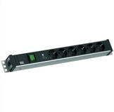 Bachmann 19" 1,5HE 6xCEE7/3 1xSchalter 1xSPD-Plus 2,0m CEE7/7 Steckdosenleiste