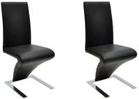 vidaXL Esszimmerstuhl Esszimmerst&uuml;hle 2 Stk. Schwarz Kunstleder (2 St)