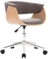 vidaXL Esszimmerstuhl Esszimmerstuhl Drehbar Taupe Bugholz und Stoff (1 St)