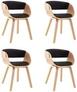 vidaXL Esszimmerstuhl Esszimmerst&uuml;hle 4 Stk. Schwarz Bugholz und Kunstleder (4...