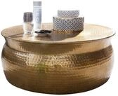 Wohnling Couchtisch WL5.453 Wohnzimmertisch Sofatisch Rund Hammerschlag Gold Modern