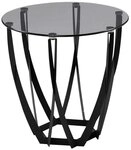 M2 Kollektion Beistelltisch MAYA, &Oslash; 50 cm, Grauglas, schwarzes Metallgestell,...