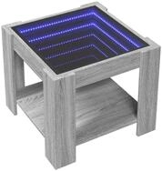 vidaXL Couchtisch LED-Couchtisch Grau Sonoma 53x53x45 cm Holzwerkstoff (1-St)