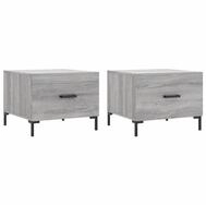 vidaXL Couchtisch Couchtische 2 Stk. Grau Sonoma 50x50x40 cm Holzwerkstoff...