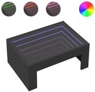 vidaXL Couchtisch NA Couchtisch mit Infinity-LED Schwarz 70x50x30 cm