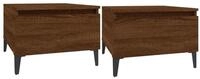 vidaXL Beistelltisch Beistelltische 2 Stk. Braun Eiche 50x46x35 cm Holzwerkstoff