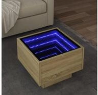 vidaXL Couchtisch Beistelltisch mit LED Sonoma Eiche 40x40x30 cm Spanplatte