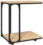 vidaXL Beistelltisch, Ablagetisch mit Rollen Sonoma 50x35x55,5 cm Holzwerkstoff