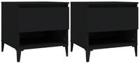 vidaXL Beistelltisch Beistelltische 2 Stk. Schwarz 50x46x50 cm Holzwerkstoff...