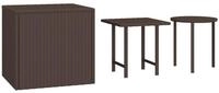 vidaXL Beistelltisch Beistelltische 3 Stk. Braun Poly Rattan (3-St)