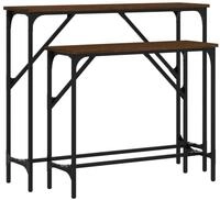 vidaXL Beistelltisch Konsolentische 2 Stk. Braun Eichen-Optik Holzwerkstoff (2-St)